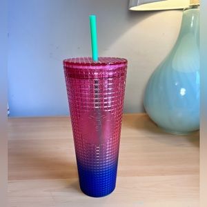 NWT Starbucks Watermelon Ombre Disco Grid Summer 2022 Venti 24oz Tumbler
